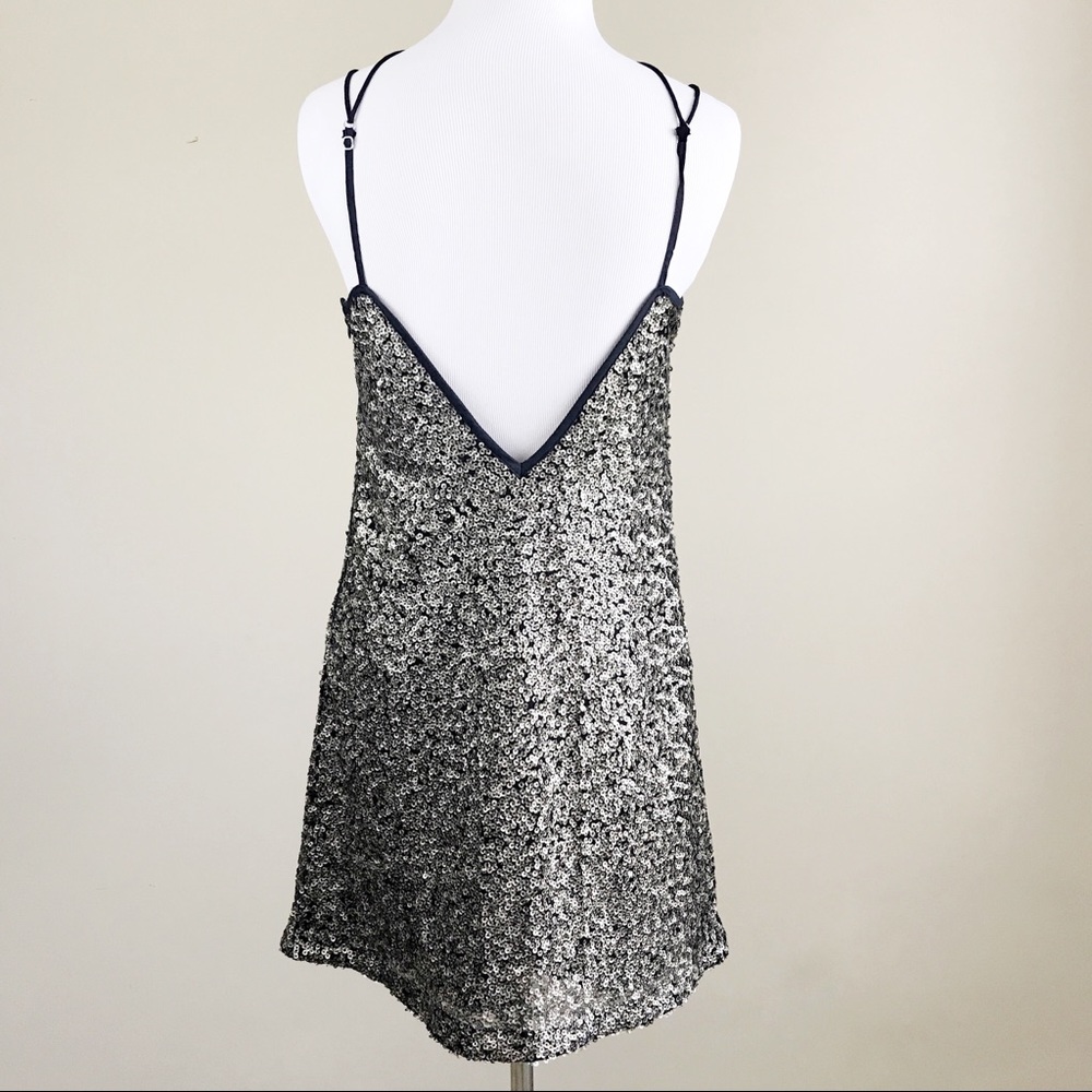 Abercrombie & Fitch Gold Sequin Mini Dress sz XS - Picture 4 of 8